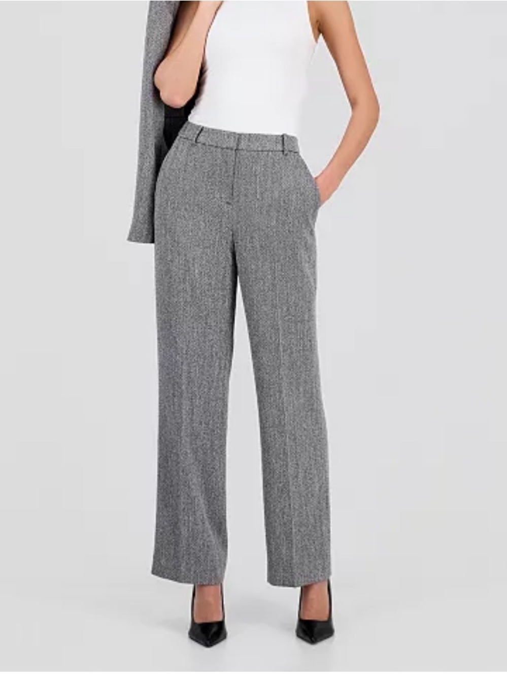 Anne Klein NWT Women's black and white Wide-Leg Dress Pants size. 8